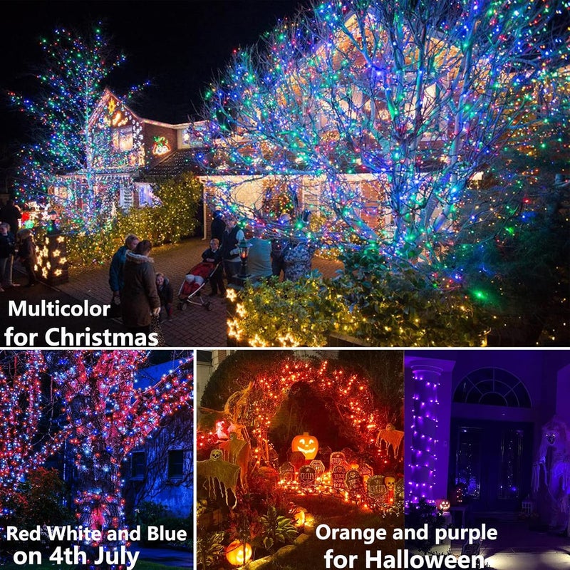 Joomer Color Changing Christmas String Lights,164FT 500 LED RGB LED String Lights Outdoor Fairy Twinkle Tree Light with Remote Timer Plug in for Room Indoor Wedding Party Christmas Decorations - Image 2